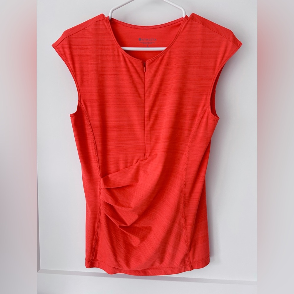 Athleta quarter zip sleeveless UPF workout top